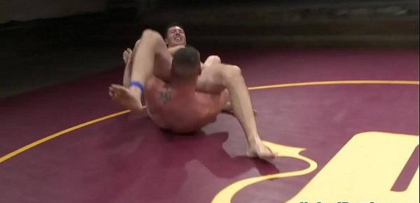  Jock rims wrestling doms ass before pounding